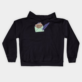 Letter Writing (blue) Kids Hoodie